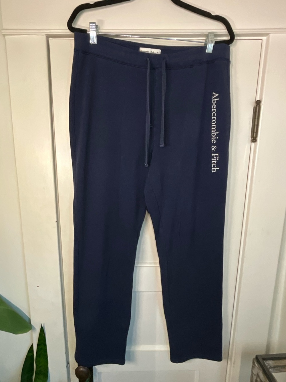 Abercrombie & Fitch Navy Logo Straight Leg Sweatpants